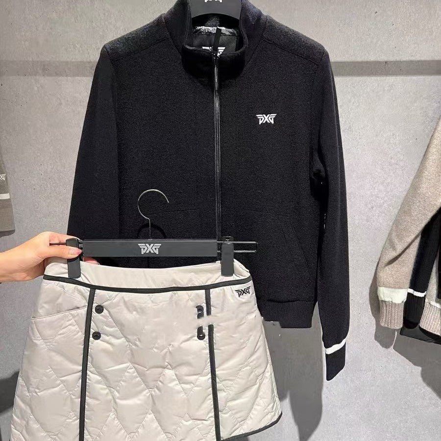 PXG Korea Women Winter Knit Jacket Hybrid Down Cardigan Wool Outerwear
