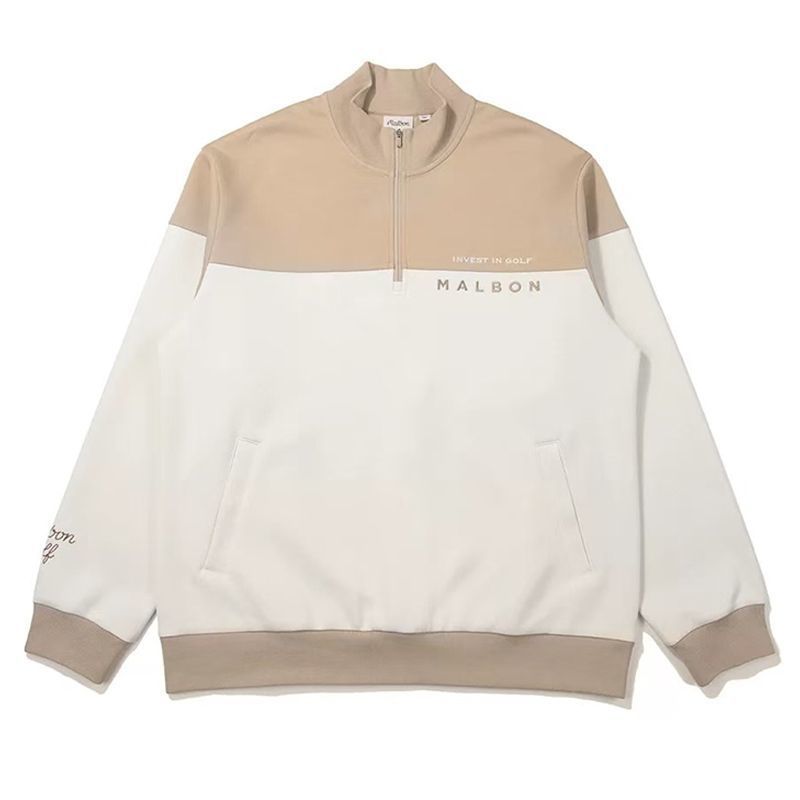 Malbon Korea Men's Half-Zip Color Block Golf Sweatshirt top