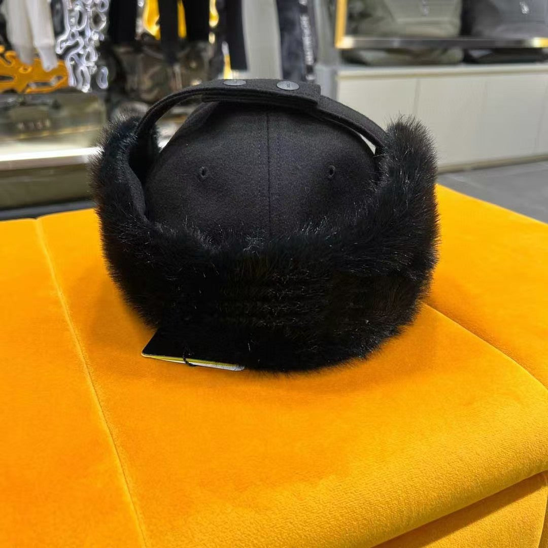 AMAZINGCRE Women FW24 New Winter Golf Hat Fur Ear Covering cap