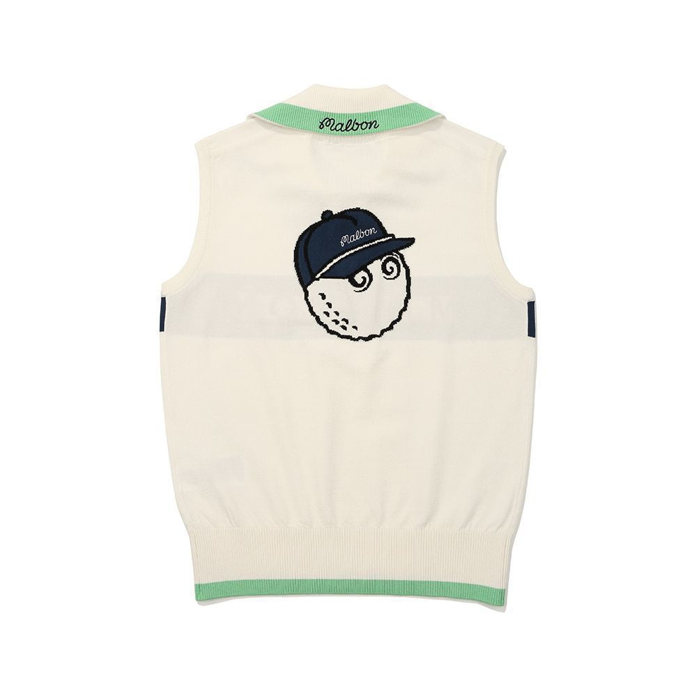 Malbon Korea 25SS Women's Bucket Zip-Up Collar Vest shirt