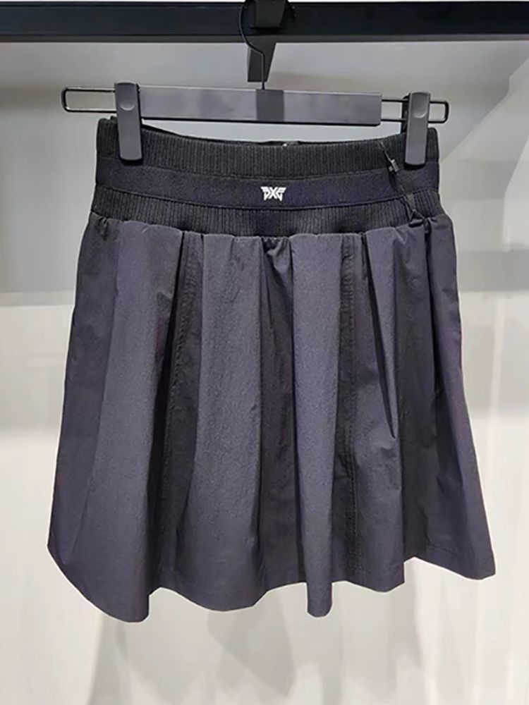 PXG Korea Women's Elastic Waist Golf Skirt Pleated Anti-Wrinkle