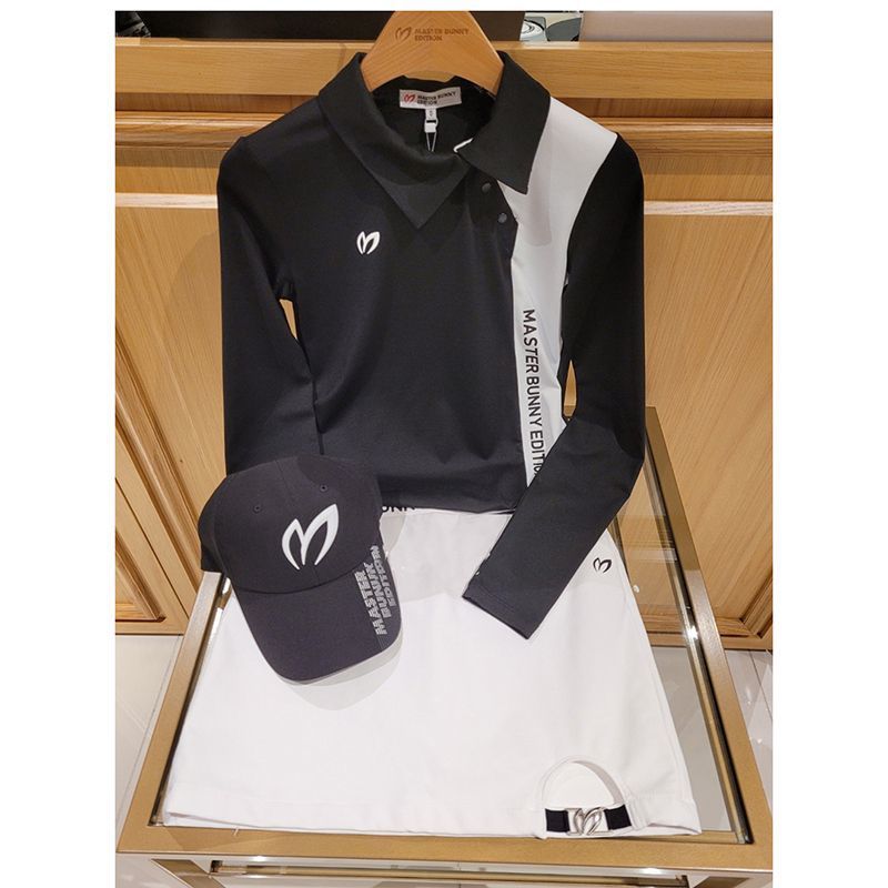MASTER BUNNY EDITION Women SS Golf Shirt Slim Long-Sleeve Lapel T-Shirt Stretch Breathable Sweat-Wicking Jersey