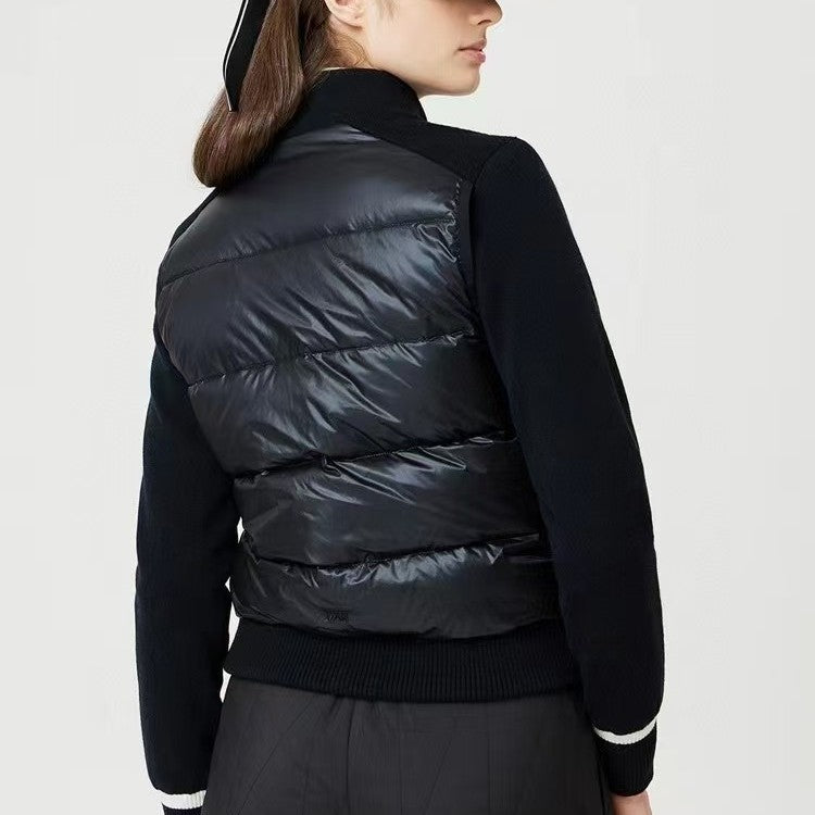 PXG Korea Women Winter Knit Jacket Hybrid Down Cardigan Wool Outerwear