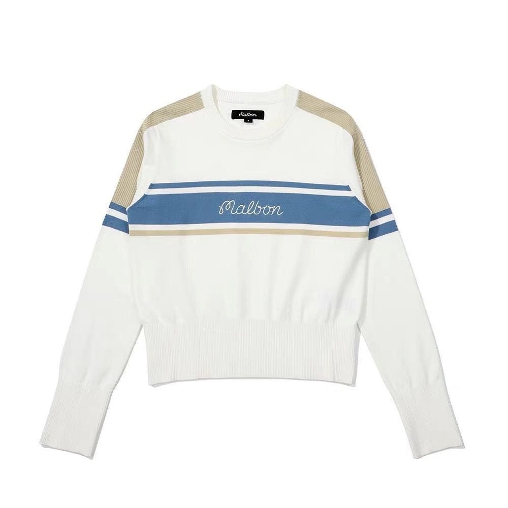 MALBON KOREA Women Round Neck Stretch Sweater Shirt Knit Top