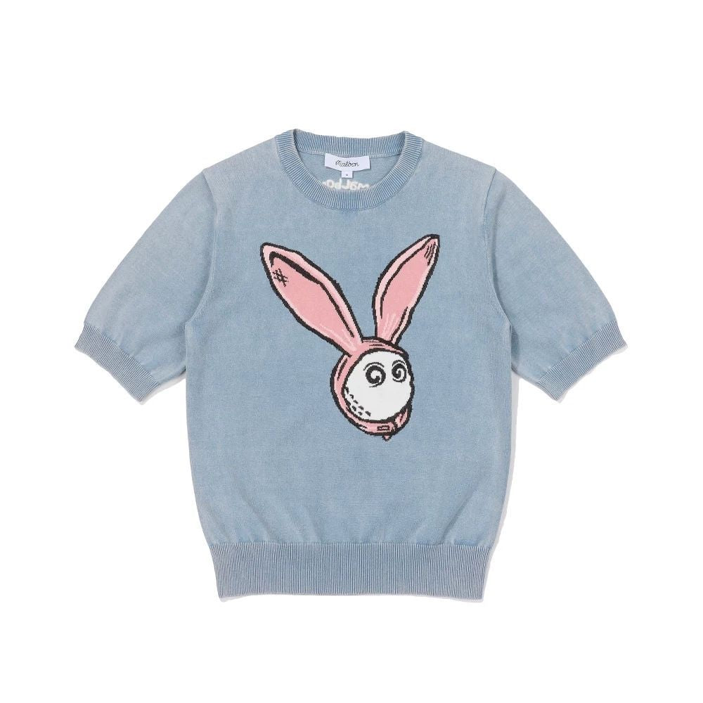 MALBON GOLF Korea 2025 Women's Knitted Round-Neck Knit Top Rabbit Short-sleeve Shirt
