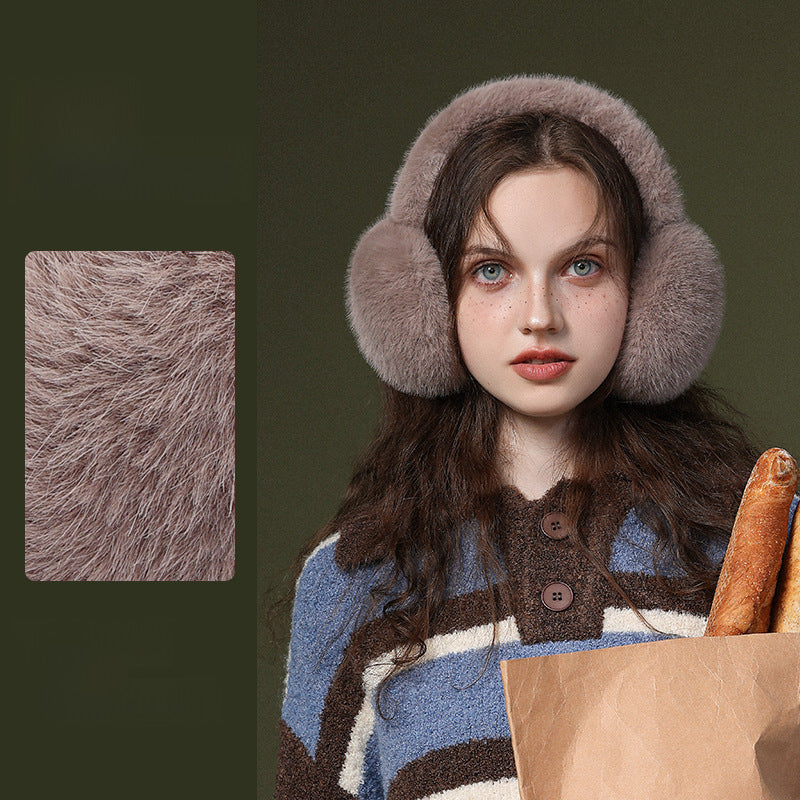 GREEN STAR Warm Earmuffs plush ear covers over hat