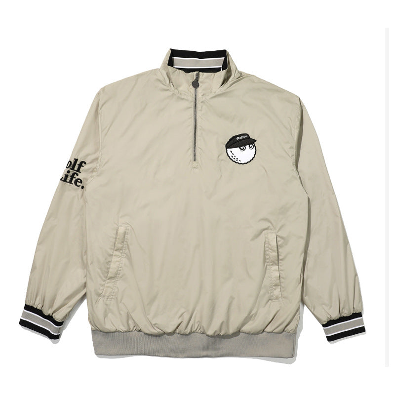 MALBON GOLF Korea Men Windbreaker Jacket light half-zip embroidered Outerwear