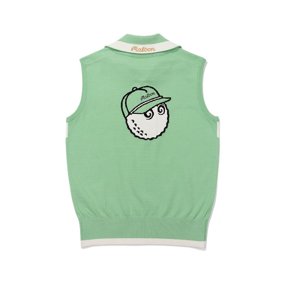 Malbon Korea 25SS Women's Bucket Zip-Up Collar Vest shirt
