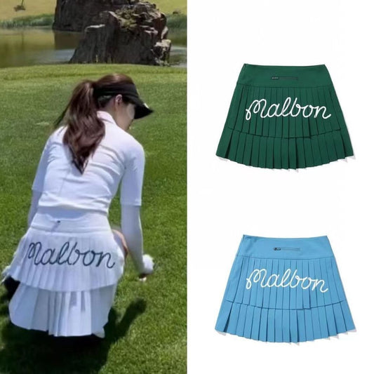 Malbon Korea New Women's Double Tiered Pleated Golf Skirt