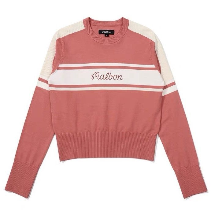 MALBON KOREA Women Round Neck Stretch Sweater Shirt Knit Top