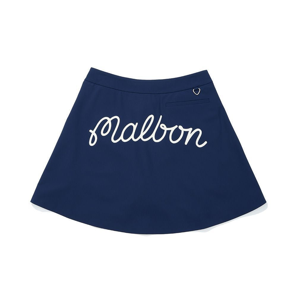 Malbon Korea New Spring 2025 Women's Pleated Logo Lettered Golf Skirt