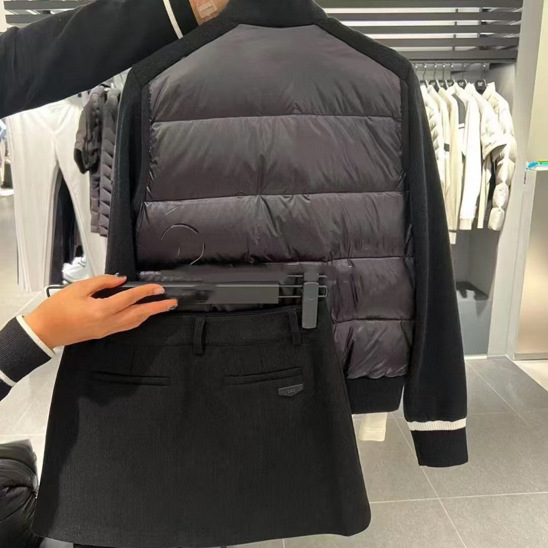 PXG Korea Women Winter Knit Jacket Hybrid Down Cardigan Wool Outerwear