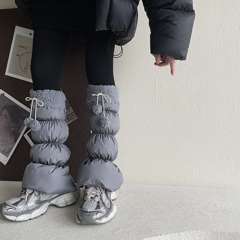 Winter Windproof Wool Lace Leg Warmers, warm leg covers for women
