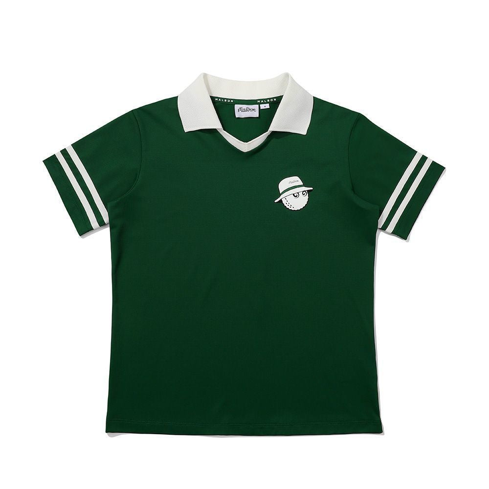 Malbon Korea New SS Women's Stripe T-Shirt Polo Top