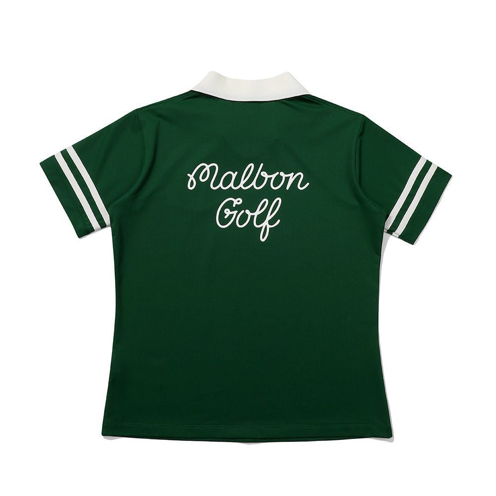 Malbon Korea New SS Women's Stripe T-Shirt Polo Top