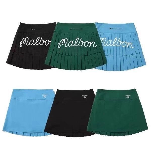 Malbon Korea New Women's Double Tiered Pleated Golf Skirt