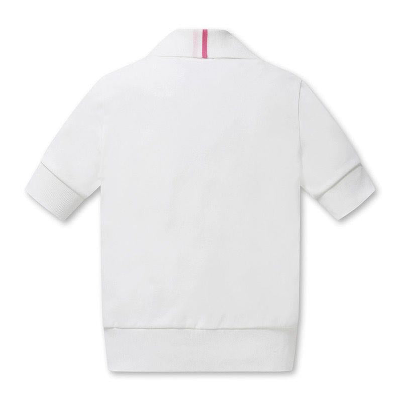 G/FORE Korea Women's Zip-Collar Golf Shirt Short Sleeve Quick Navy/White Top