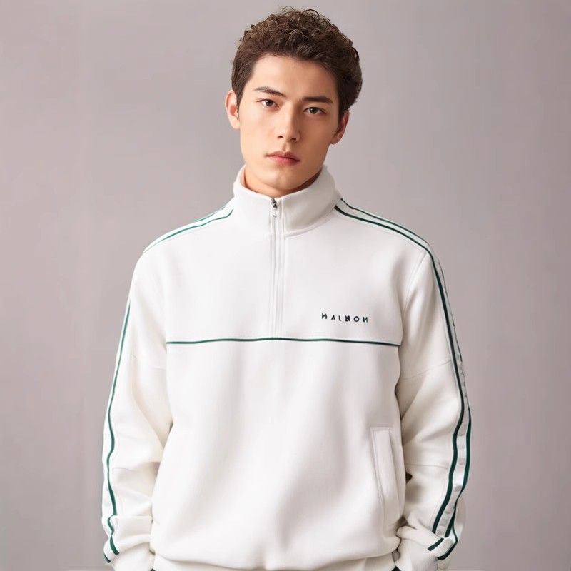 MALBON GOLF Korea 2025 Men's Half-Zip Long-Sleeve Top Casual Golf Sweatshirt for Men