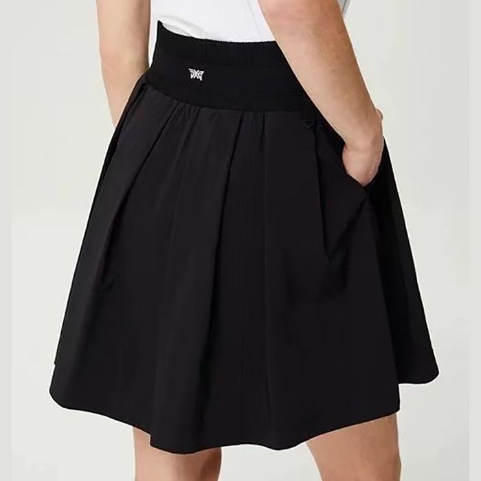 PXG Korea Women's Elastic Waist Golf Skirt Pleated Anti-Wrinkle