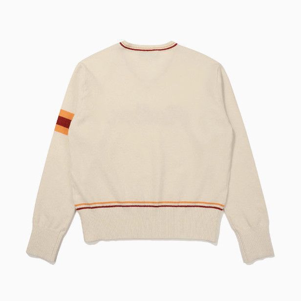 MALBON Korea Women Round Neck Logo Knit Top Sweater 24FW V-Neck Long Sleeve shirt