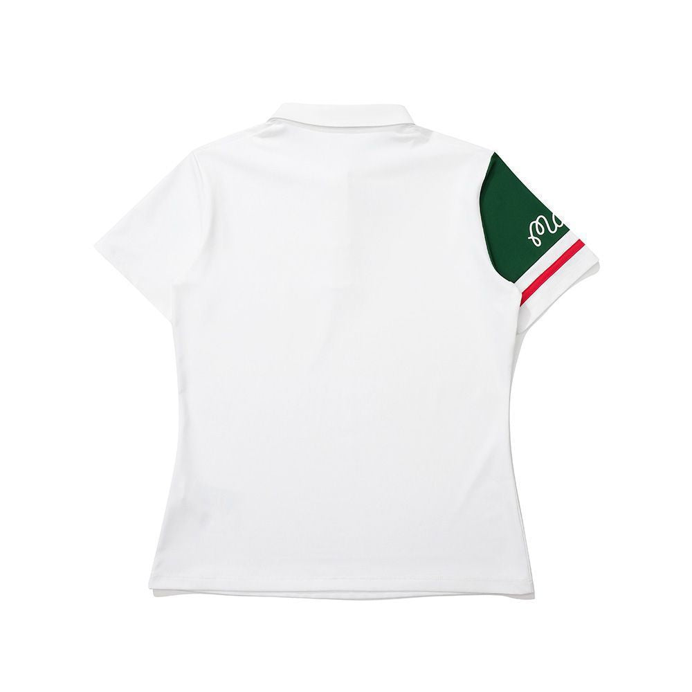 Malbon Korea Women's Shoulder Strip Golf Polo Shirt Short-Sleeve quick-drying top