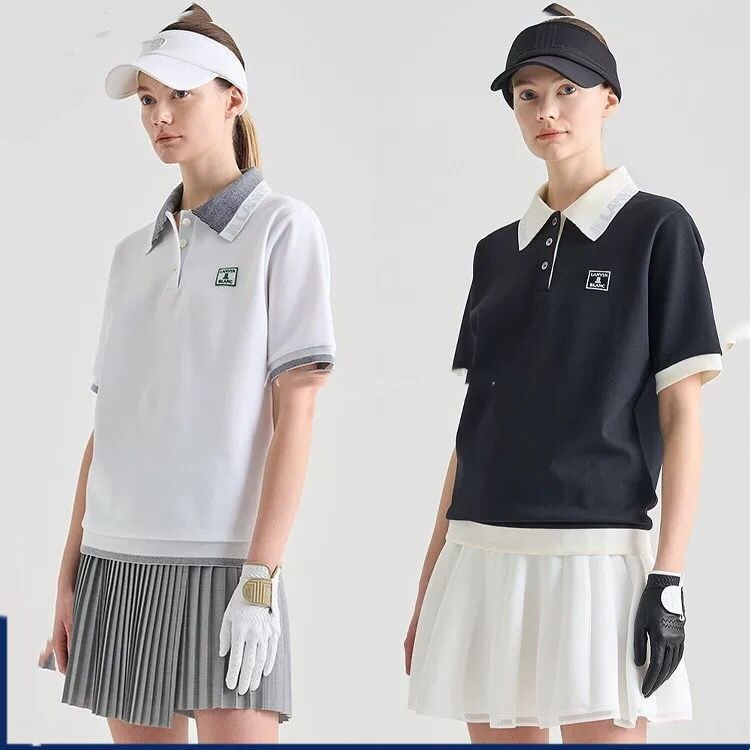 LANVIN BLANC Korea Women's Short-sleeved Collar Top casual golf shirt