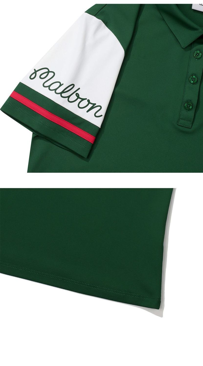 Malbon Korea Women's Shoulder Strip Golf Polo Shirt Short-Sleeve quick-drying top