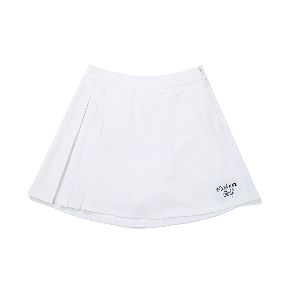 Malbon Korea New Spring 2025 Women's Pleated Logo Lettered Golf Skirt
