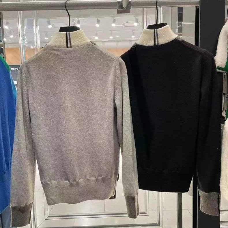 G/FORE Women Golf Sweater FW warm turtleneck color-blocked knit top shirt