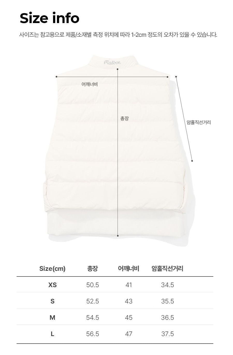 MALBON Korea Women Down Golf Vest Light and Warm Outerwear