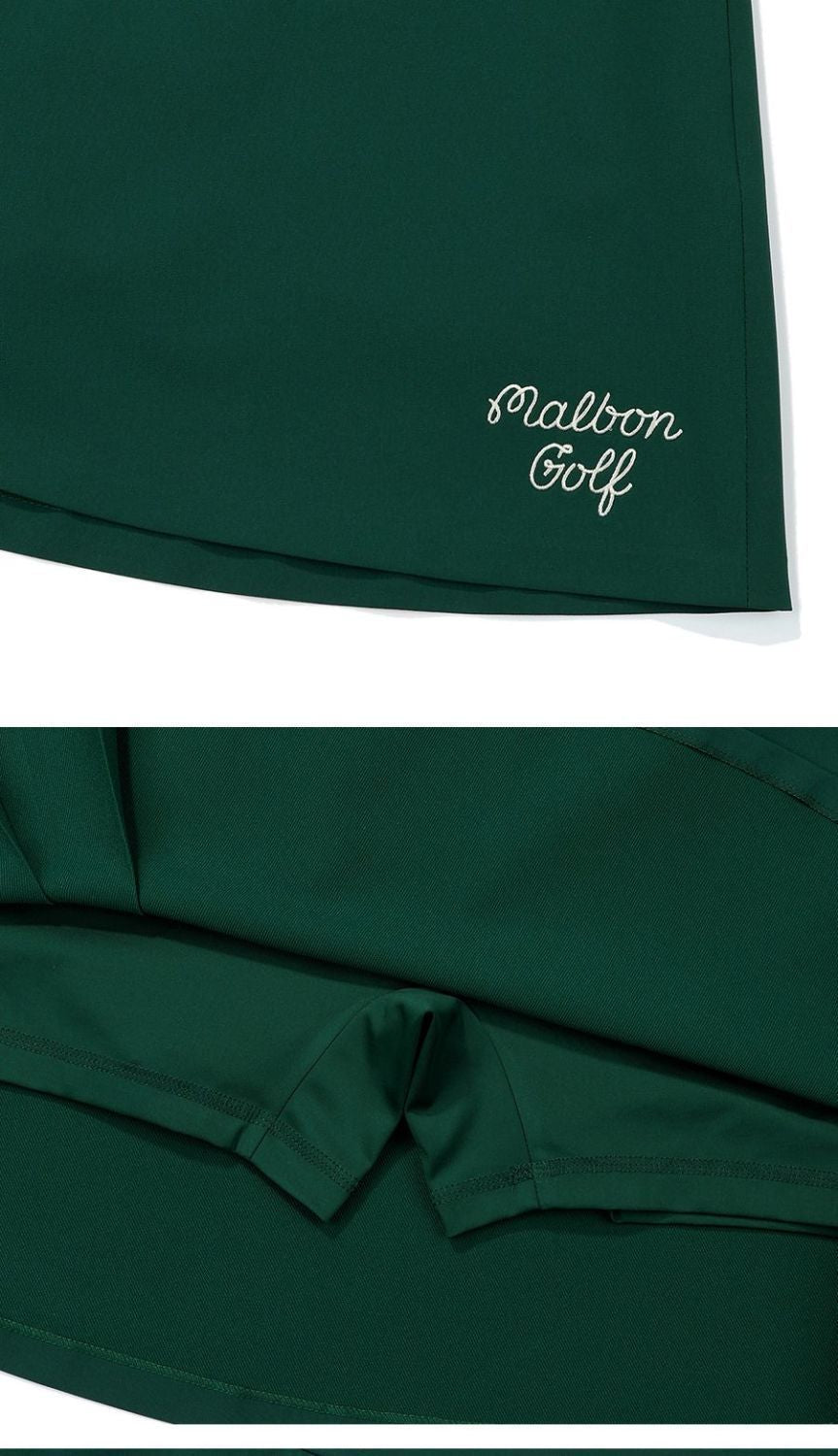 Malbon Korea New Spring 2025 Women's Pleated Logo Lettered Golf Skirt