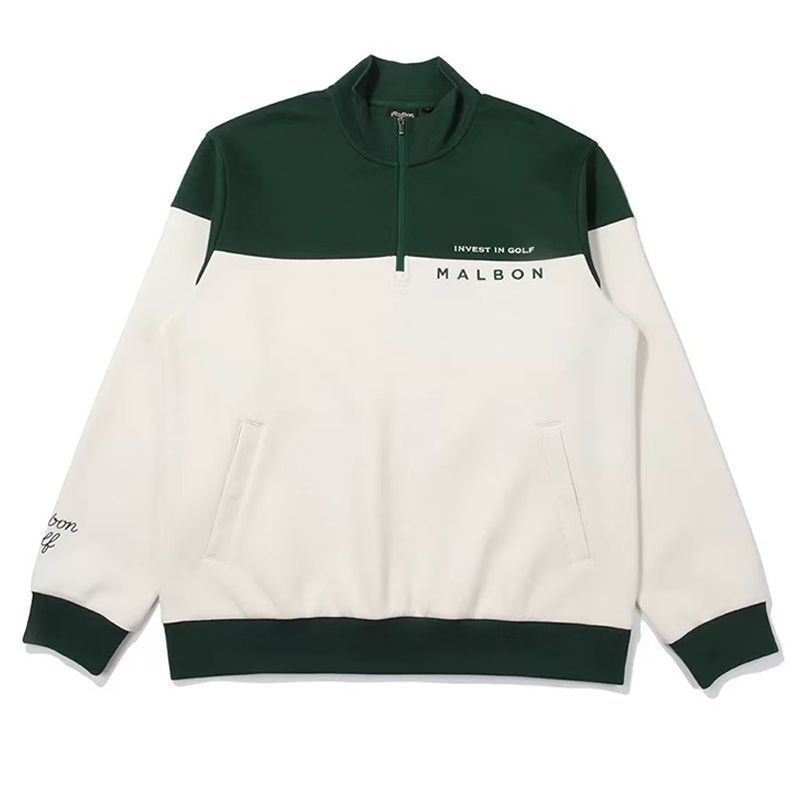 Malbon Korea Men's Half-Zip Color Block Golf Sweatshirt top