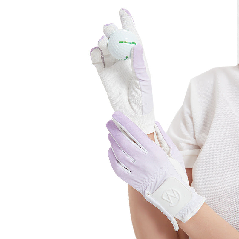 GREEN STAR Ladies Lavender Gradient Golf Gloves Set