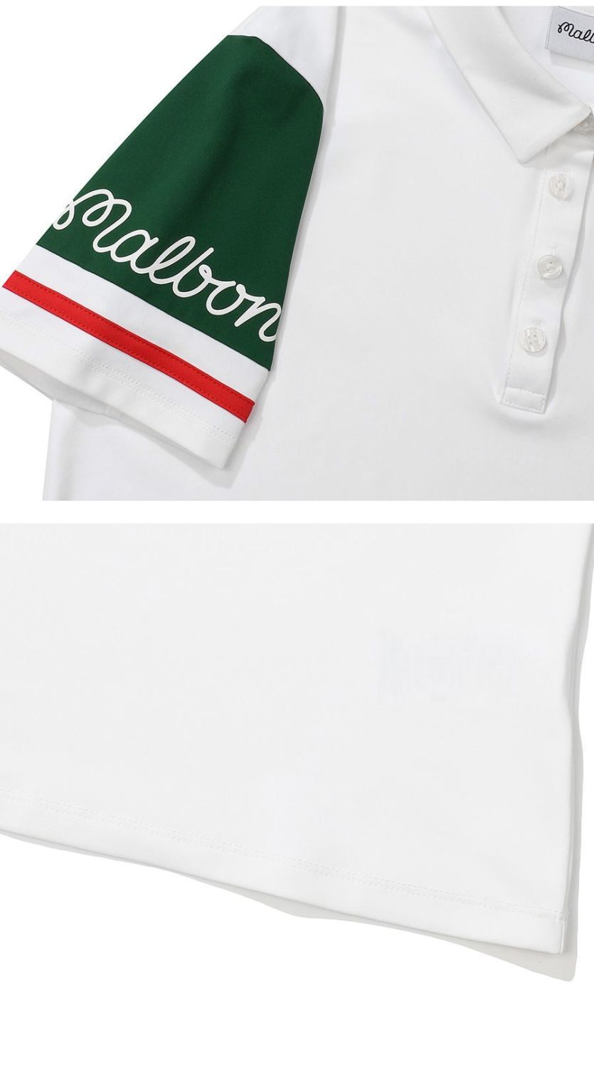 Malbon Korea Women's Shoulder Strip Golf Polo Shirt Short-Sleeve quick-drying top