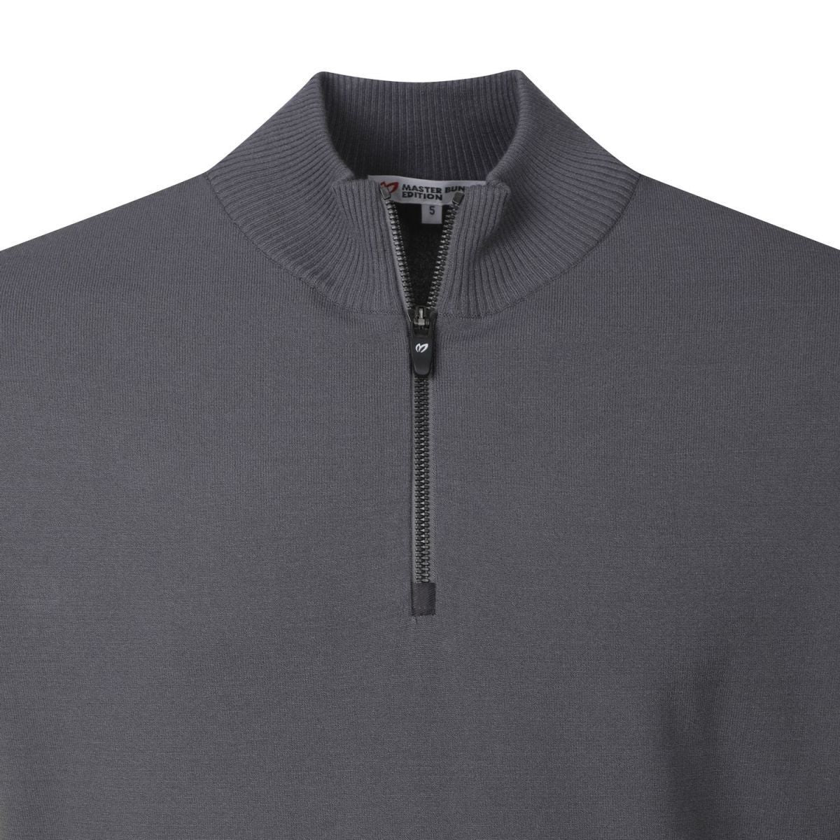 MASTER BUNNY EDITION Men Zipper Collar Golf Sweater, Knit Top Shirt