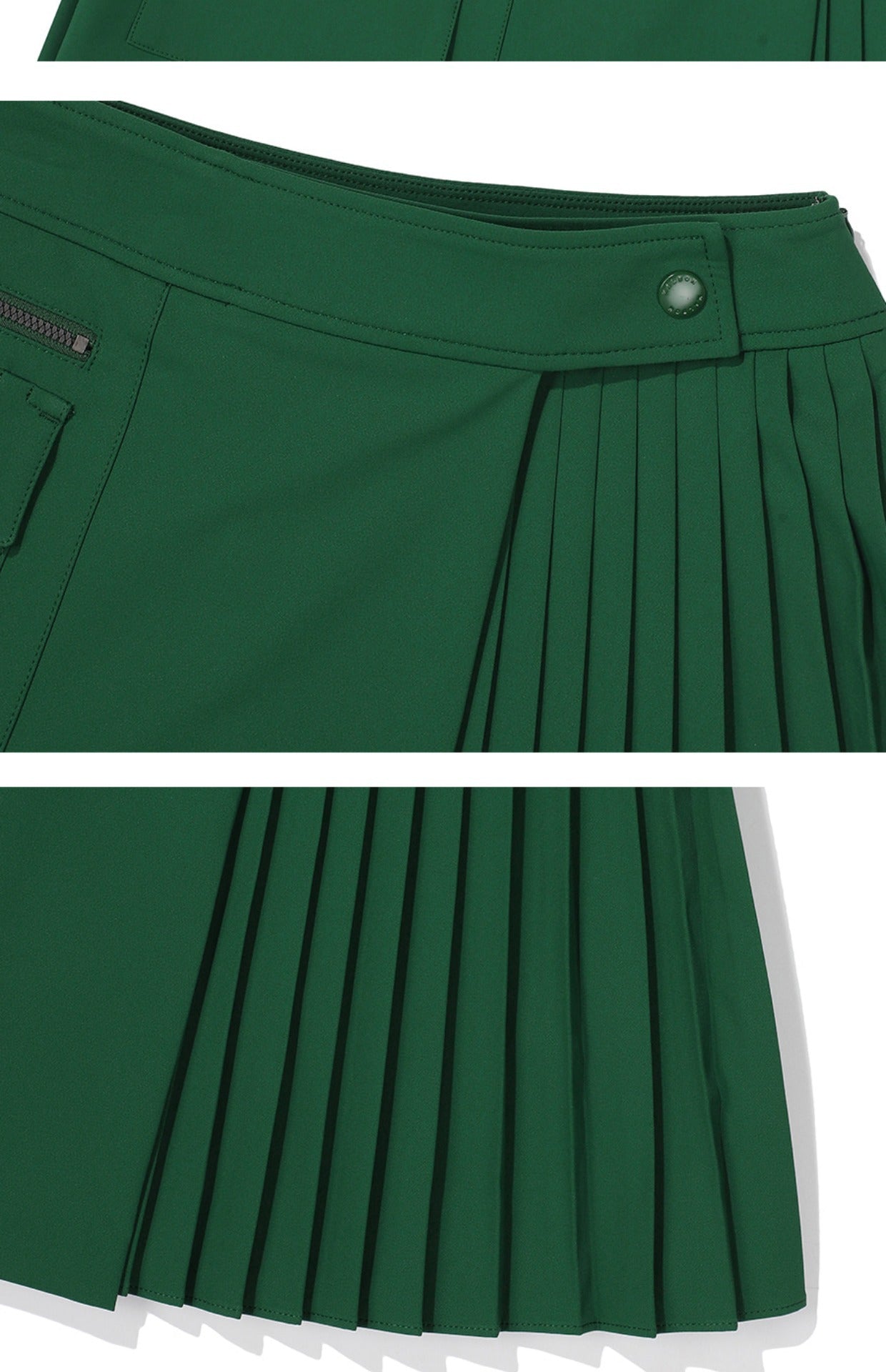 Malbon Korea Half-Pleated Zipper Pocket Golf Skirt for Women