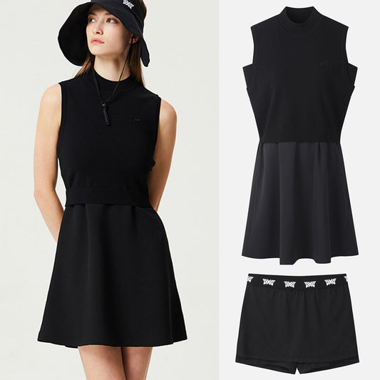PXG Korea Women's One-piece Golf Dress with Short Leggings knitted fabric fabric dress