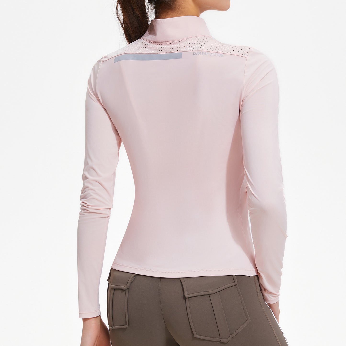 GREEN STAR Women Golf Shirt half-zip long sleeve breathable half-collar