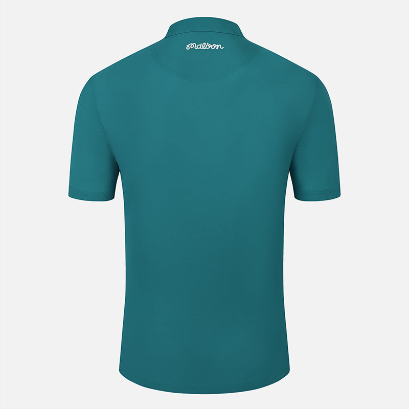 MALBON golf Men Basic Polo Shirt short sleeve t-shirt summer stretch casual breathable sports top