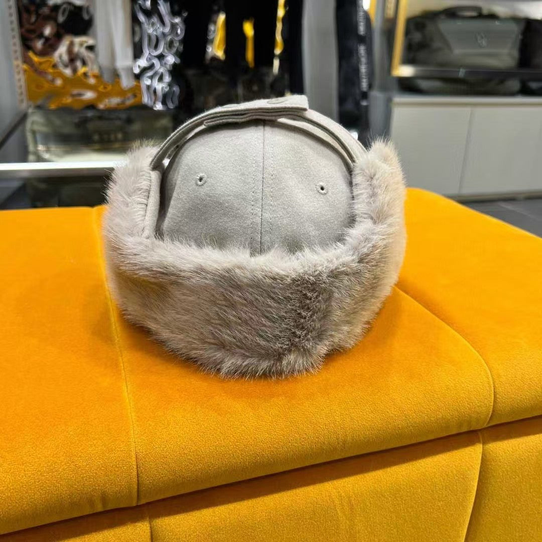 AMAZINGCRE Women FW24 New Winter Golf Hat Fur Ear Covering cap