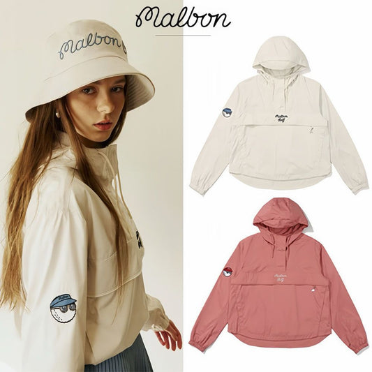Malbon Korean Bucket Point WR Hoodie Anorak Golf Wear FW24 Women outerwear